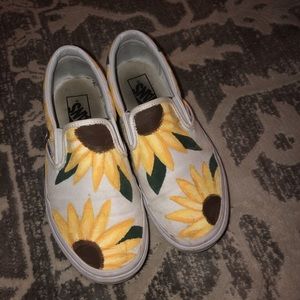 hand painted sunflower vans